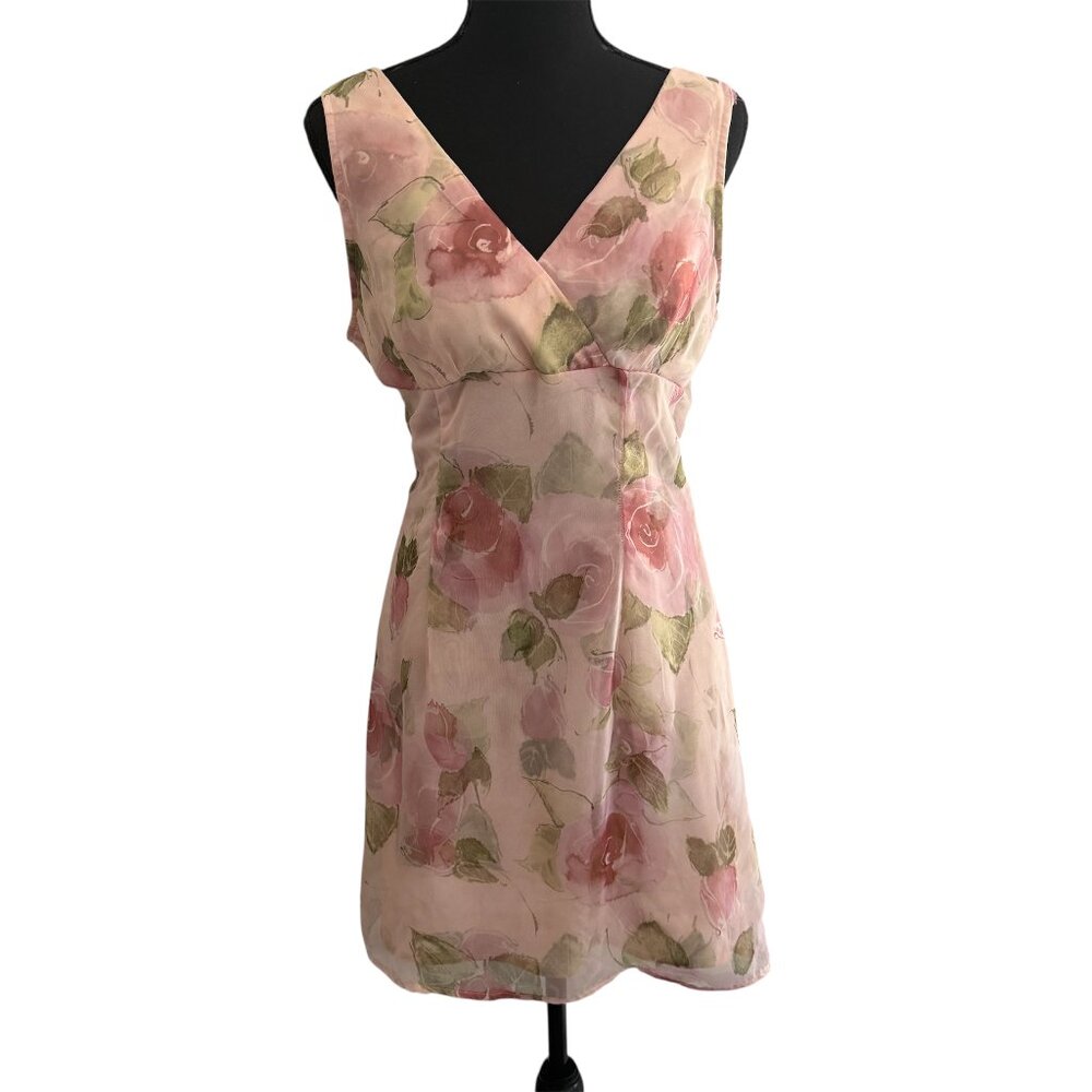 Vintage Boulevard De Paris Womens 8 Mini Dress Babydoll Y2K Fairy Floral Dainty